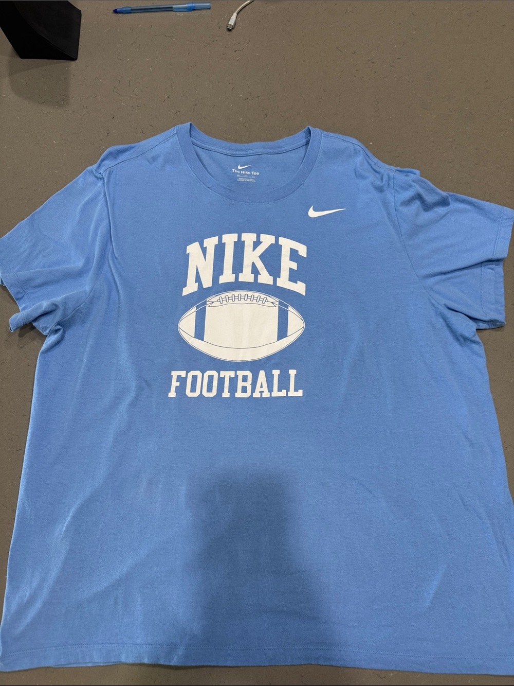Nike Light Blue Football Graphic Short Sleeve Tee